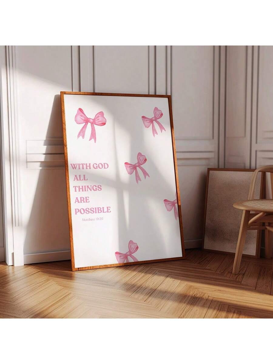 Decorate your home with a timeless reminder of faith with our "With God All Things Are Possible" wall art. This inspirational piece features a elegant design and a powerful message, perfect for bringing a touch of spirituality to any room. Made with high quality materials, it is a lasting addition to your home.