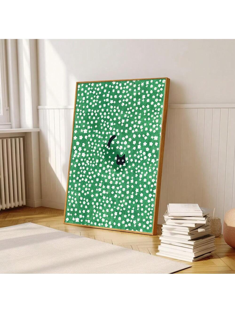 Add a charming touch to your modern bedroom or dorm with this unframed canvas wall art featuring a delicate daisies and cat design. Its minimalist aesthetic complements contemporary decor, creating a cozy and inviting atmosphere. Crafted for easy framing, this piece offers versatile styling options to enhance your personal space with subtle elegance.