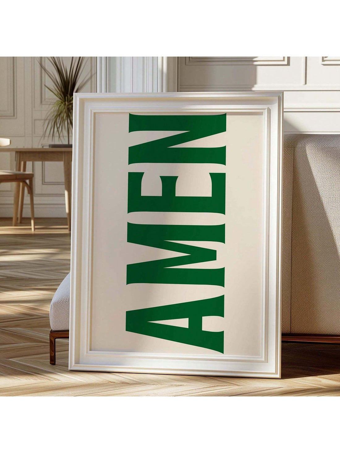 Elevate your space with our Jesus Typography Canvas Art, featuring the powerful word "Amen" in sophisticated design. This unframed Christian print adds spiritual significance to living rooms, bedrooms, or offices while complementing existing décor. The versatile artwork serves as both a meaningful faith statement and elegant decorative element, perfect for personal