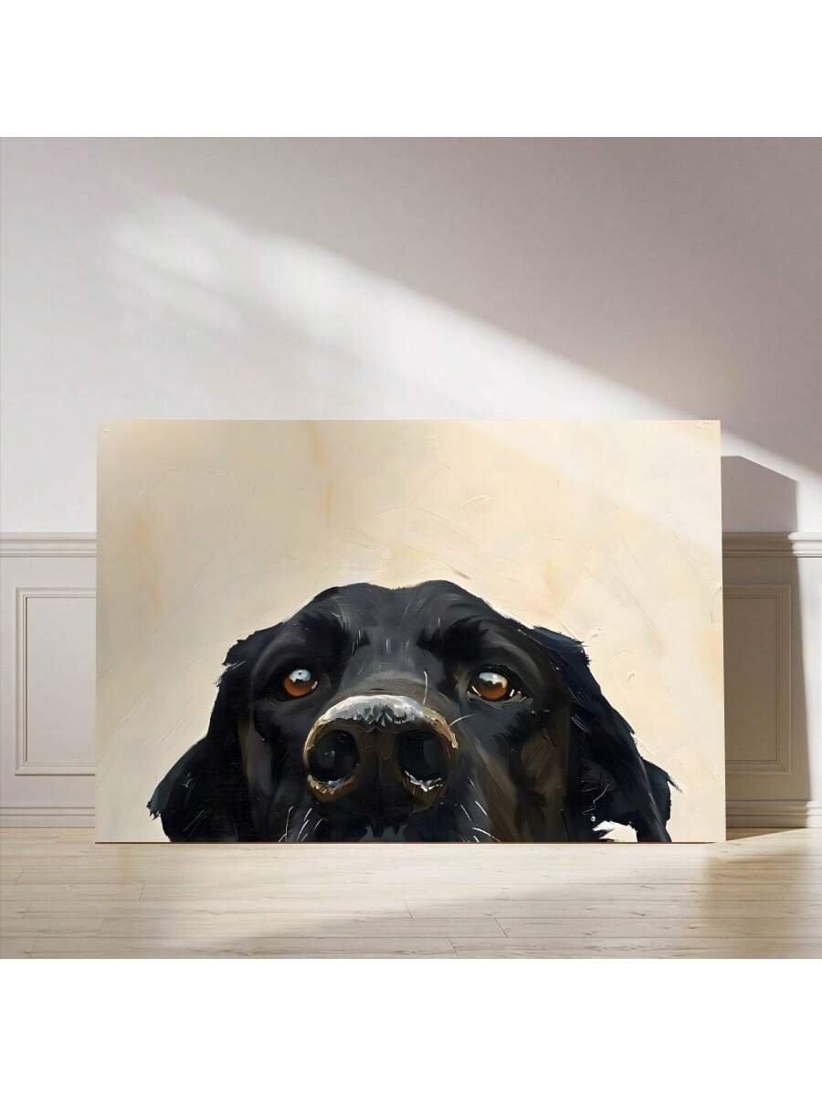Showcasing a playful black Labrador peeking from a stylishly framed canvas, this wall art adds charm and warmth to any room. Expertly crafted, it enhances your home decor with a delightful canine touch, making it perfect for dog lovers seeking a subtle yet engaging focal piece. Durable and ready to hang, it effortlessly complements various interior styles.