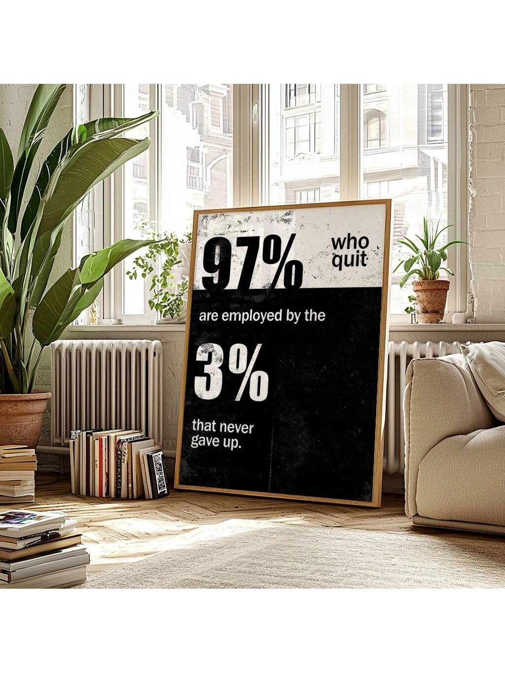 Enhance your modern home décor with our inspirational 'Never Gave Up' black and white canvas art. Made with high-quality materials, this art piece features a powerful message to inspire and motivate you. Display it proudly in any room and experience the positive impact it brings.