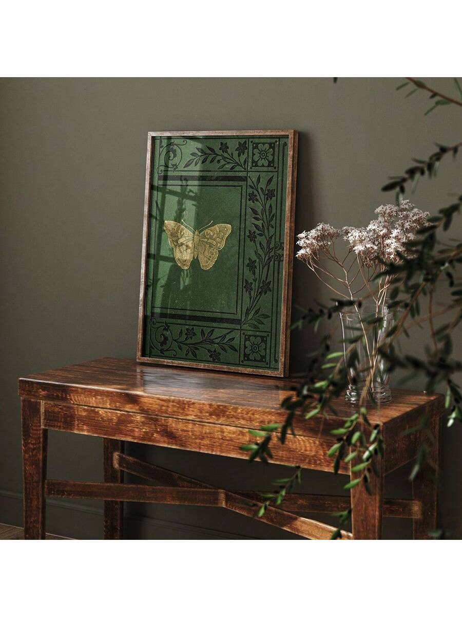 Elevate your living space with this Emerald Green Vintage Butterfly and Flower Canvas Print, a striking piece of maximalist wall art designed for eclectic home decor. Featuring intricate botanical and butterfly motifs in rich emerald tones, this canvas adds depth and character to any room. Crafted to blend vintage charm with bold aesthetics, it serves as a captivating focal point that complements diverse interior styles while enhancing visual interest. Perfect for those seeking to infuse their home with art