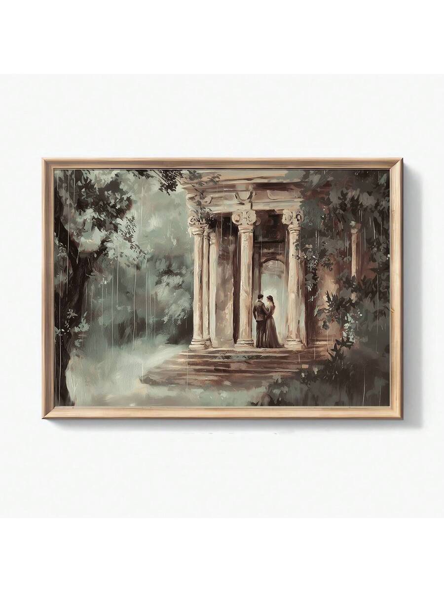 Front view of Pride and Prejudice canvas wall art for cottagecore decor