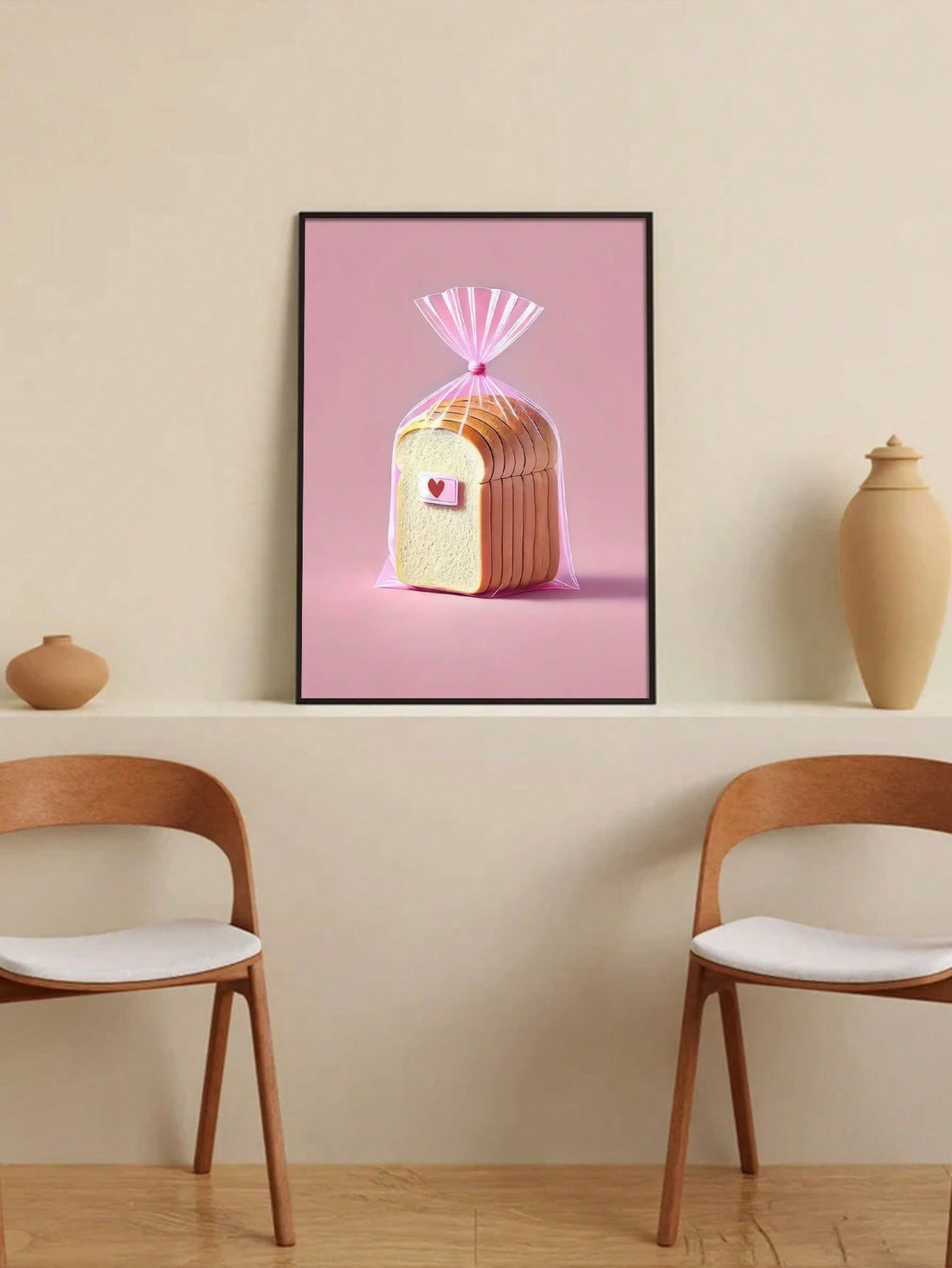 Elevate your kitchen ambiance with this Charming Pink Toast Wall Art, featuring a vintage coquette aesthetic that blends nostalgic charm with subtle elegance. This poster adds a delicate pop of color and a whimsical touch to your culinary space, making it perfect for those who appreciate refined, retro-inspired decor. Crafted to complement a variety of kitchen styles, it serves as a tasteful focal point that enhances warmth and personality in your home.