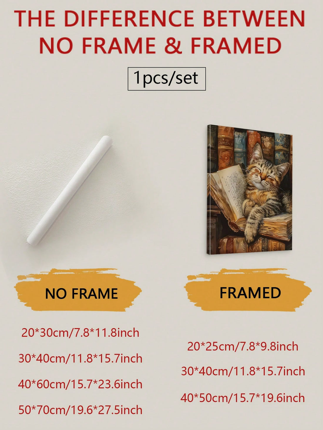 Transform your space with this sophisticated Tabby Cat Canvas Poster featuring a charming feline against a retro library backdrop. The borderless design maximizes visual impact while seamlessly integrating into bedroom or living room décor.