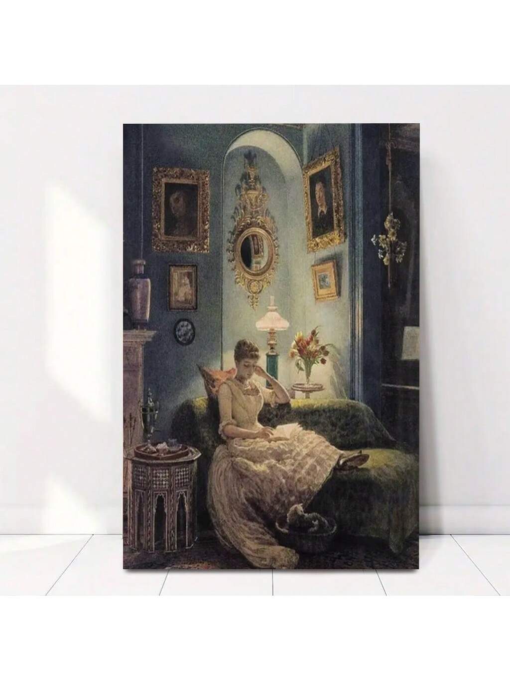 Elevate your space with this stunning Vintage Woman Reading Canvas Wall Art. With its chic design, this piece is the perfect addition to any living room, bedroom, office, or kitchen. Bring a touch of sophistication to your home with this beautiful and timeless canvas print.