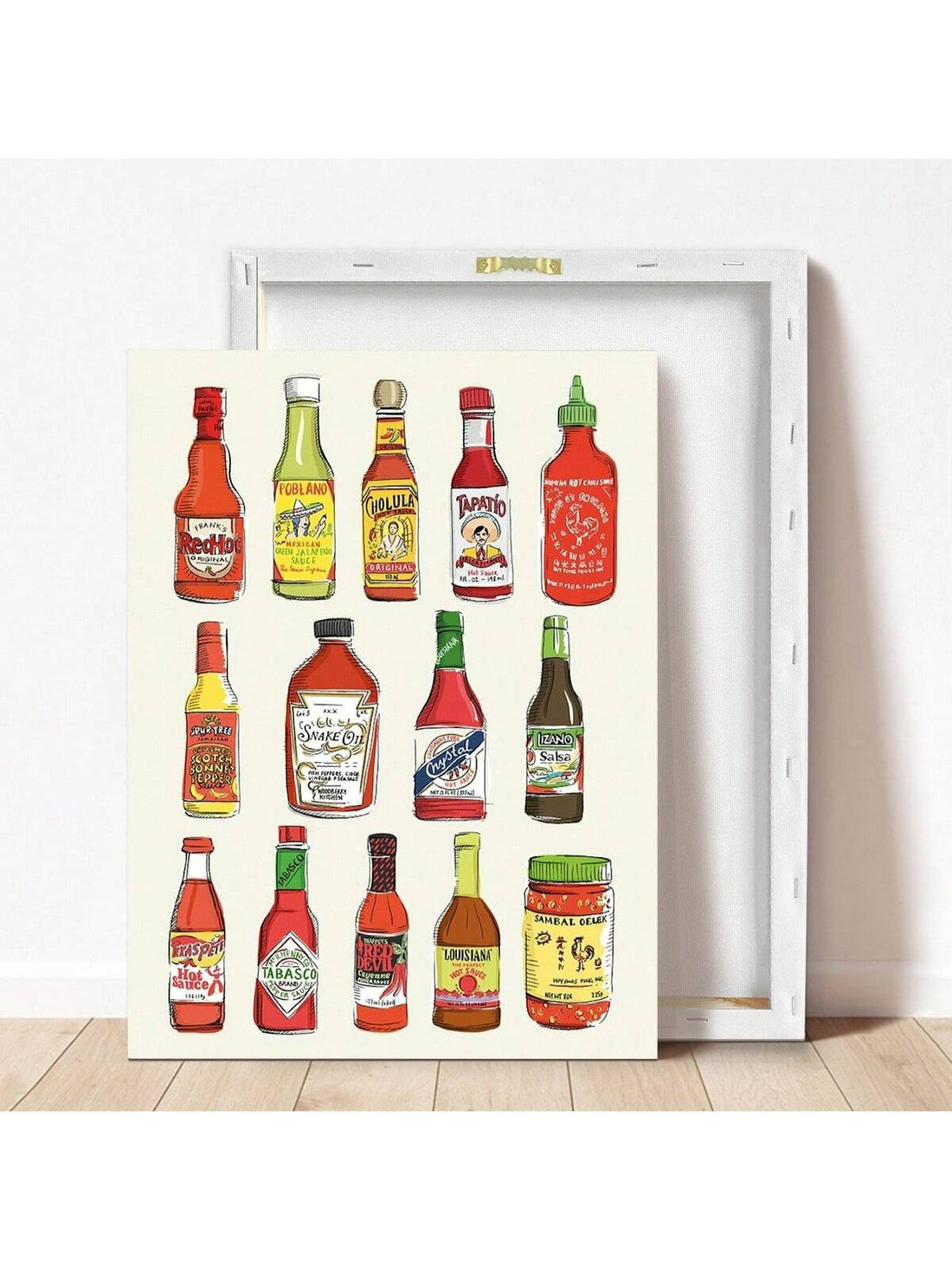Add a bold splash of flavor to your kitchen with this Vibrant Mexican Hot Sauce Canvas Wall Art. Expertly crafted for food enthusiasts, this piece combines vivid colors and dynamic design to celebrate the zest of Mexican cuisine. Lightweight and easy to hang, it effortlessly enhances your cooking space with a touch of cultural flair and culinary passion.