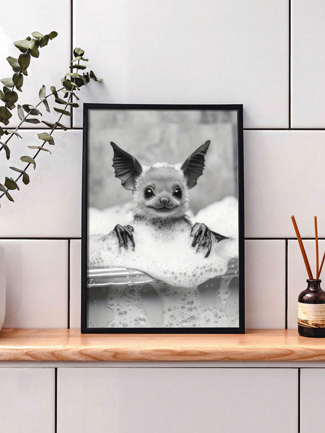 Elevate your space with this unique black and white bat canvas art print, designed to bring a sophisticated and creative touch to both home and office environments. Its striking monochrome palette enhances any décor style, while the detailed bat imagery adds an intriguing focal point. Perfect for those seeking a blend of modern artistry and subtle boldness, this canvas print offers a refined way to express individuality and inspire creativity in your surroundings.