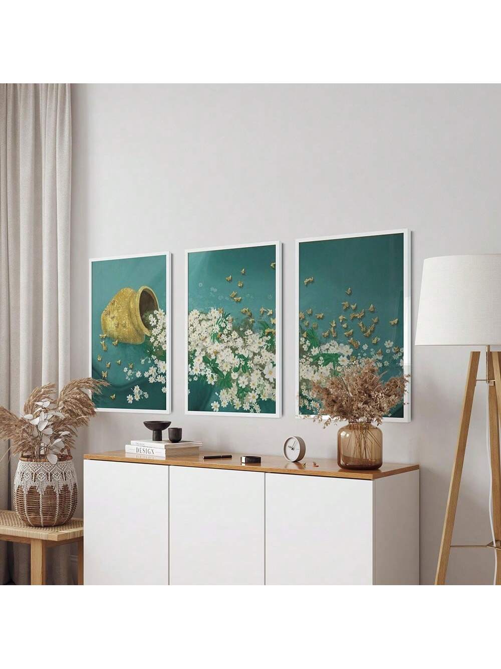 Enhance your living space with this Elegant Floral Wall Art featuring delicate daisies and vibrant butterflies, perfectly framed to complement modern home decor. This sophisticated piece adds a touch of natural beauty and tranquility, creating a serene atmosphere in any room. Its refined design and quality framing make it an ideal choice for those seeking to elevate their interior style with subtle elegance.