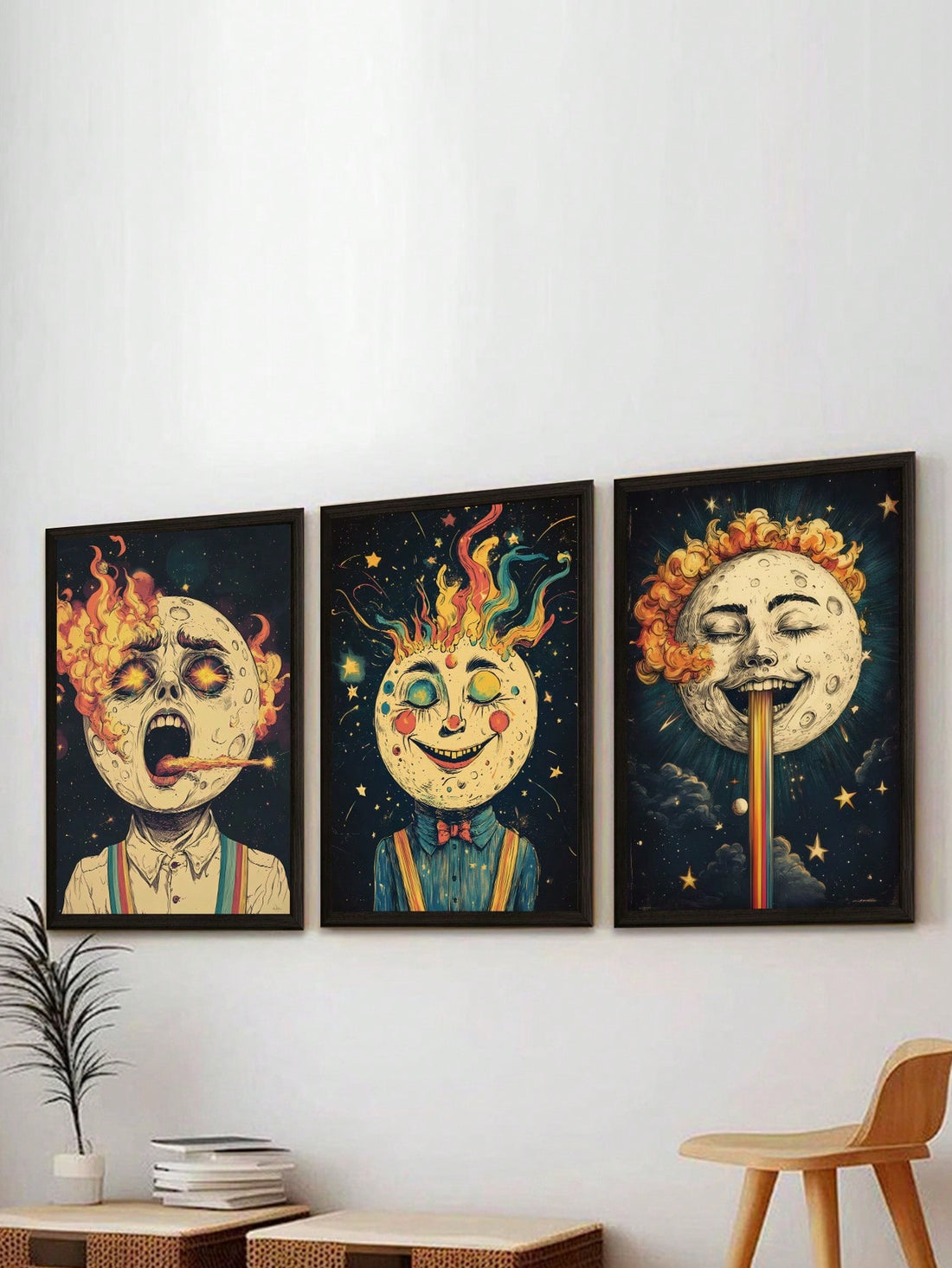 Elevate your space with this Modern Abstract Moon Face Wall Art, expertly crafted to bring a sophisticated touch to any living room, bedroom, or office. Printed on high-quality materials, this piece offers sharp detail and vibrant tones that enhance your decor while maintaining a contemporary aesthetic. Its abstract design invites thoughtful reflection and adds a unique focal point to your environment, blending seamlessly with modern interiors. Durable and visually striking, this wall art is an ideal choice