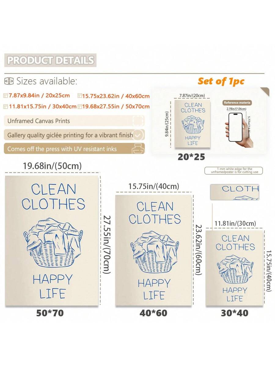 Enhance your living or workspace with this whimsical laundry-themed canvas wall art. Designed for both home and office, this decorative print adds a fun and creative element to your décor. Its vibrant imagery and expert craftsmanship make it a perfect accent to brighten laundry rooms, kitchens, or work areas, combining style with a lighthearted touch that inspires and refreshes any environment.