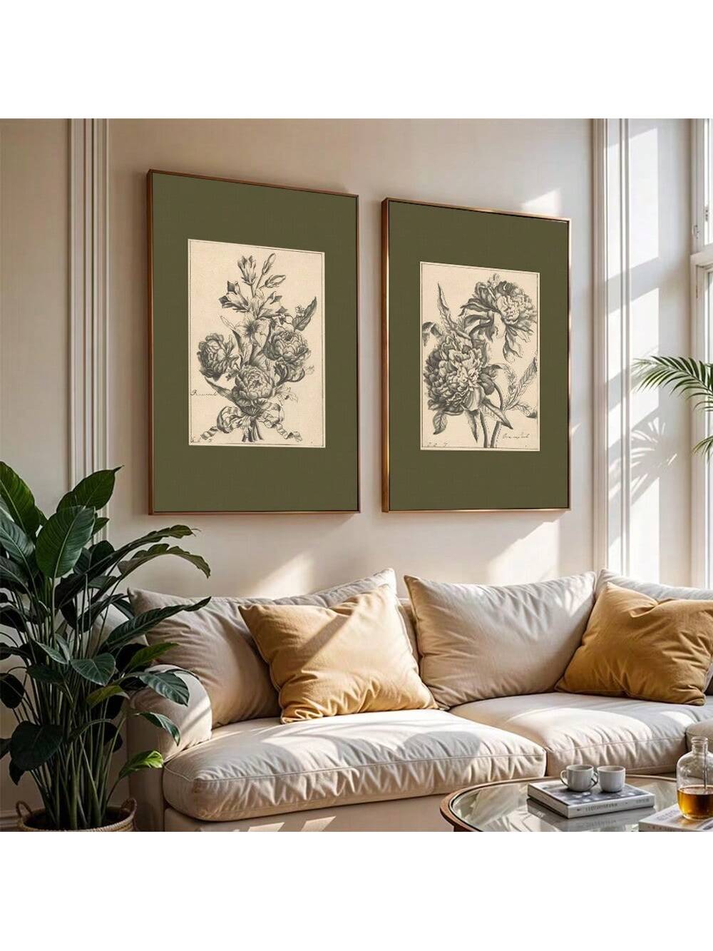 Transform your living space with this sophisticated set of 2 unframed vintage botanical green sketch canvas prints. These meticulously rendered botanical illustrations combine classical artistry with contemporary appeal, making them ideal for modern interiors. The delicate green sketches provide a subtle yet distinctive accent that complements various design aesthetics while adding a touch of natural elegance to any room.