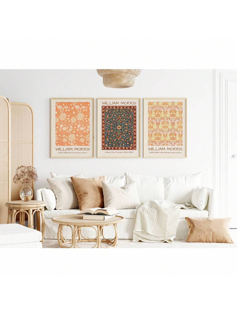 Experience timeless home decor with our elegant 3-piece William Morris Vintage Flower Market Wall Art Set. Each piece features intricate designs by the renowned artist, adding a touch of vintage charm to any room. Made with high-quality materials, these pieces are the perfect addition to elevate your home decor.