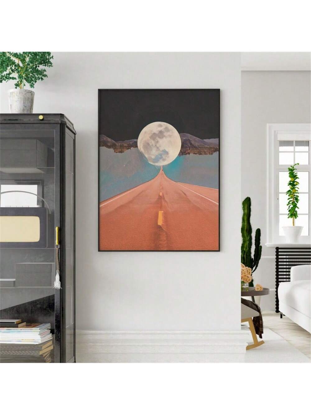 Elevate your space with this Stunning Vintage Moon Road Canvas Print, blending abstract and bohemian styles for a unique artistic statement. Perfect for modern homes and offices, this canvas adds depth and character while complementing diverse decor themes. Crafted to inspire, it transforms any room into a sophisticated, serene environment.