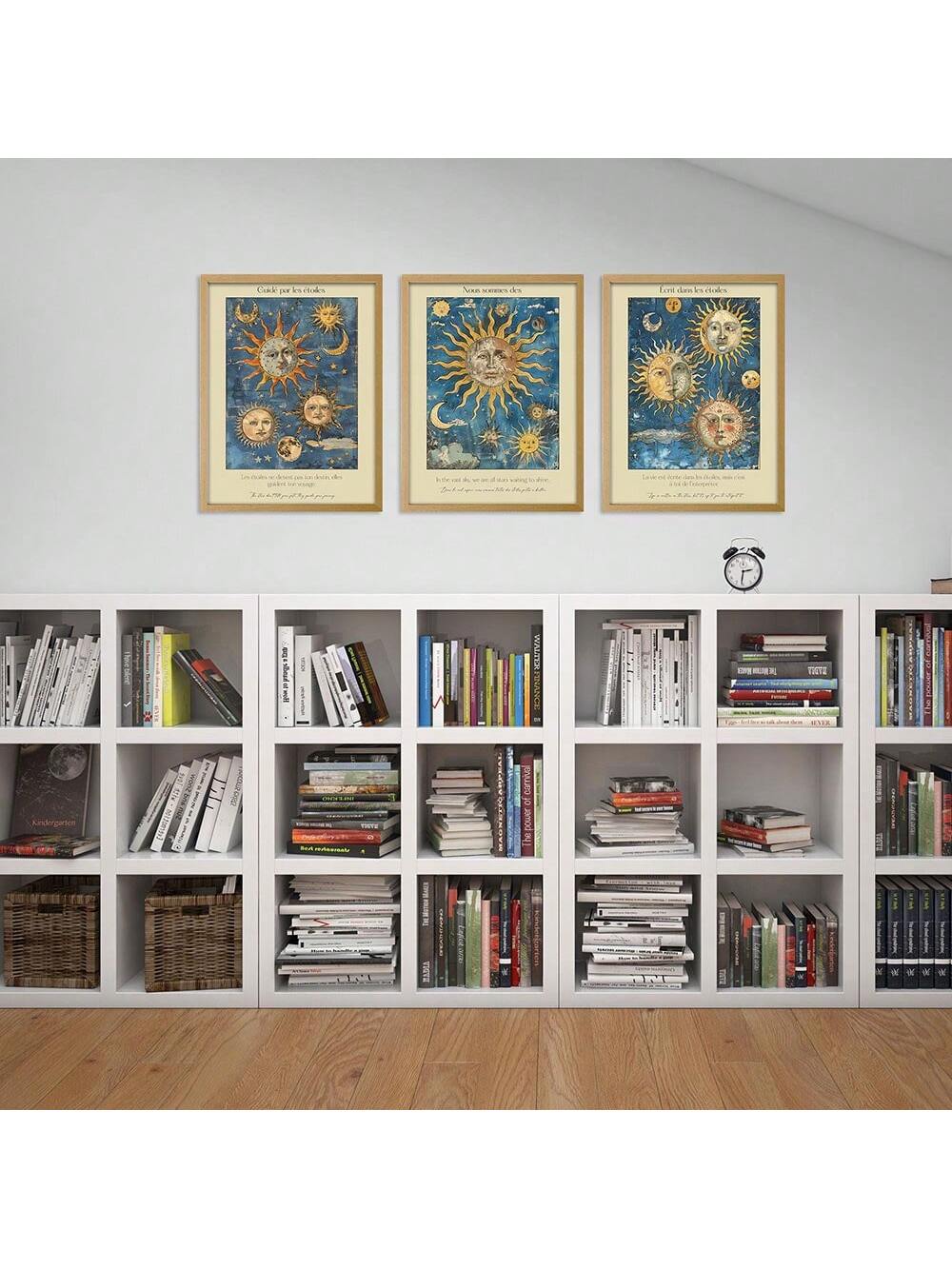 Elevate your space with Celestial Sun and Moon Wall Art Posters, blending modern bohemian style with cosmic energy imagery. These intricately designed illustrations capture the celestial balance of sun and moon motifs, framed to highlight their delicate details. Perfect for adding a sophisticated, spiritual touch to any room, they invite mindful reflection and enhance your decor with timeless cosmic symbolism.
