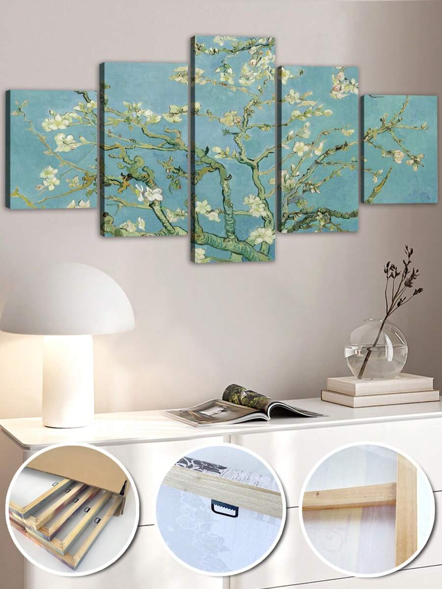 Botanical blossom wall art framed print in home decor lifestyle mockup