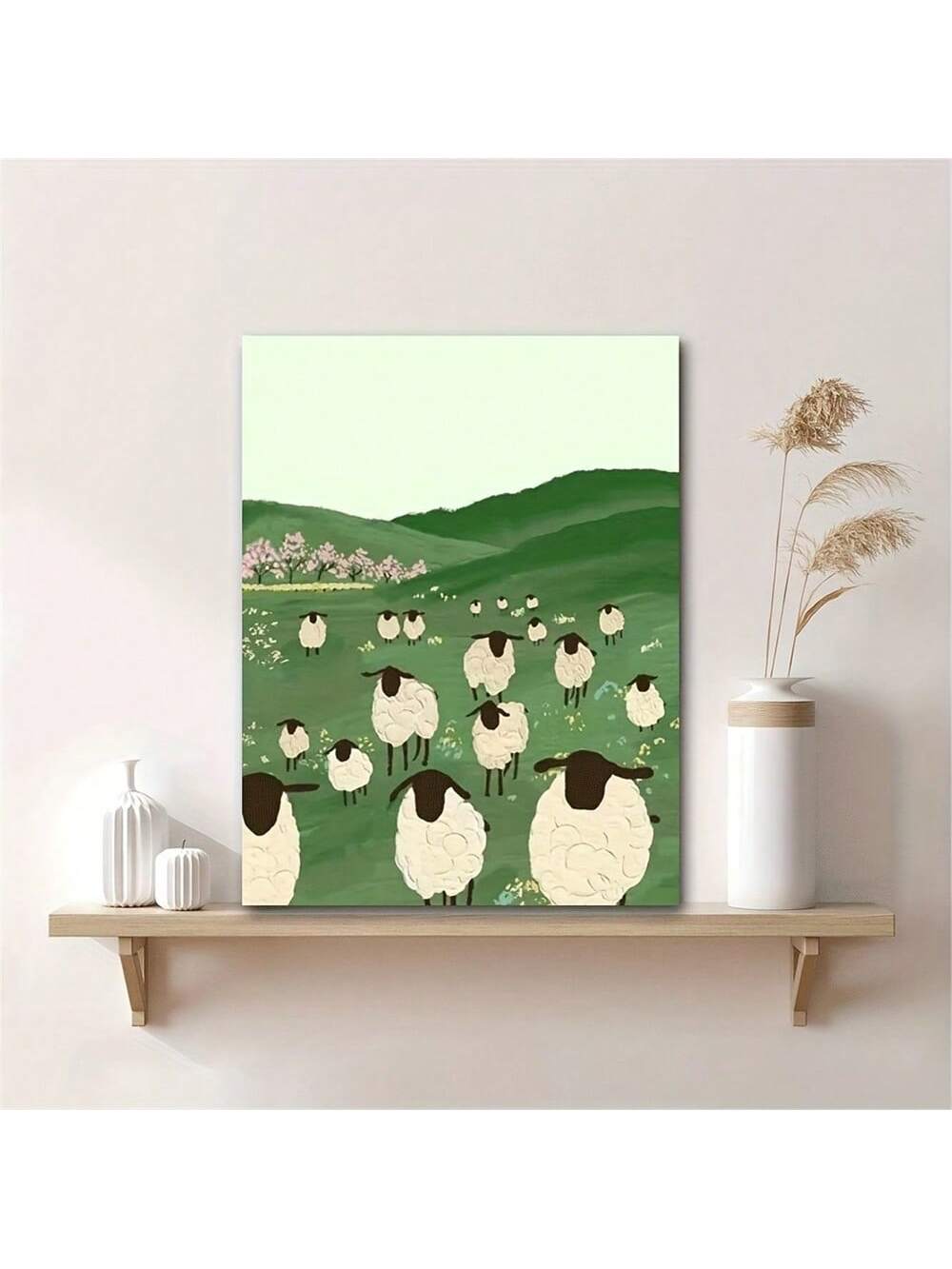 Add a touch of warmth and whimsy to your living space with this charming wall art poster featuring playful cartoon sheep and black goats. Perfect for creating a cozy atmosphere, this artwork blends delightful design with subtle rustic charm, making it an ideal choice for home decor enthusiasts seeking a unique and inviting accent. Crafted to complement various interior styles, it brings a gentle, friendly vibe to any room.