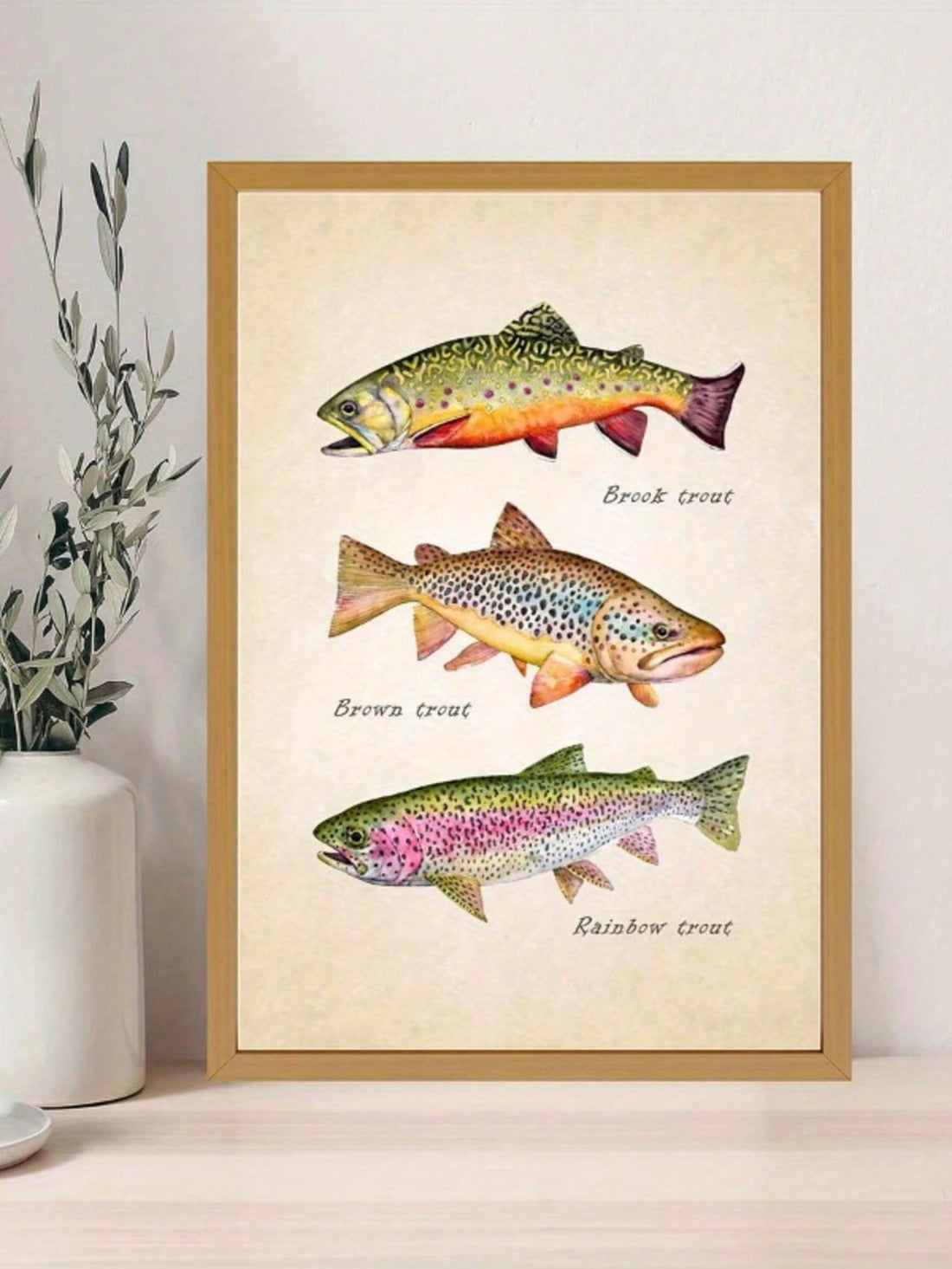 Elevate your space with this Trout Fish Canvas Wall Art, an unframed poster designed to bring natural elegance to any home or office. Its detailed depiction of the trout enhances environments with subtle sophistication, making it ideal for nature enthusiasts or those seeking unique decor. This artwork also serves as a thoughtful holiday gift, perfect for adding a refined touch to any setting. Crafted for easy framing, it offers versatility and quality for lasting enjoyment.