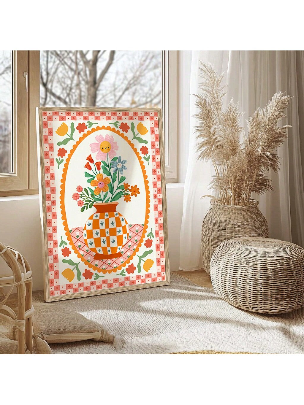 Elevate your living space with this Quirky Hand-drawn Floral Vase Art Print, perfectly blending modern boho and Scandinavian design elements. Its unique, hand-drawn floral illustration adds a playful yet sophisticated touch, making it an ideal accent for contemporary interiors. Crafted to complement minimalist and eclectic décor alike, this art print brings warmth and personality to any room.