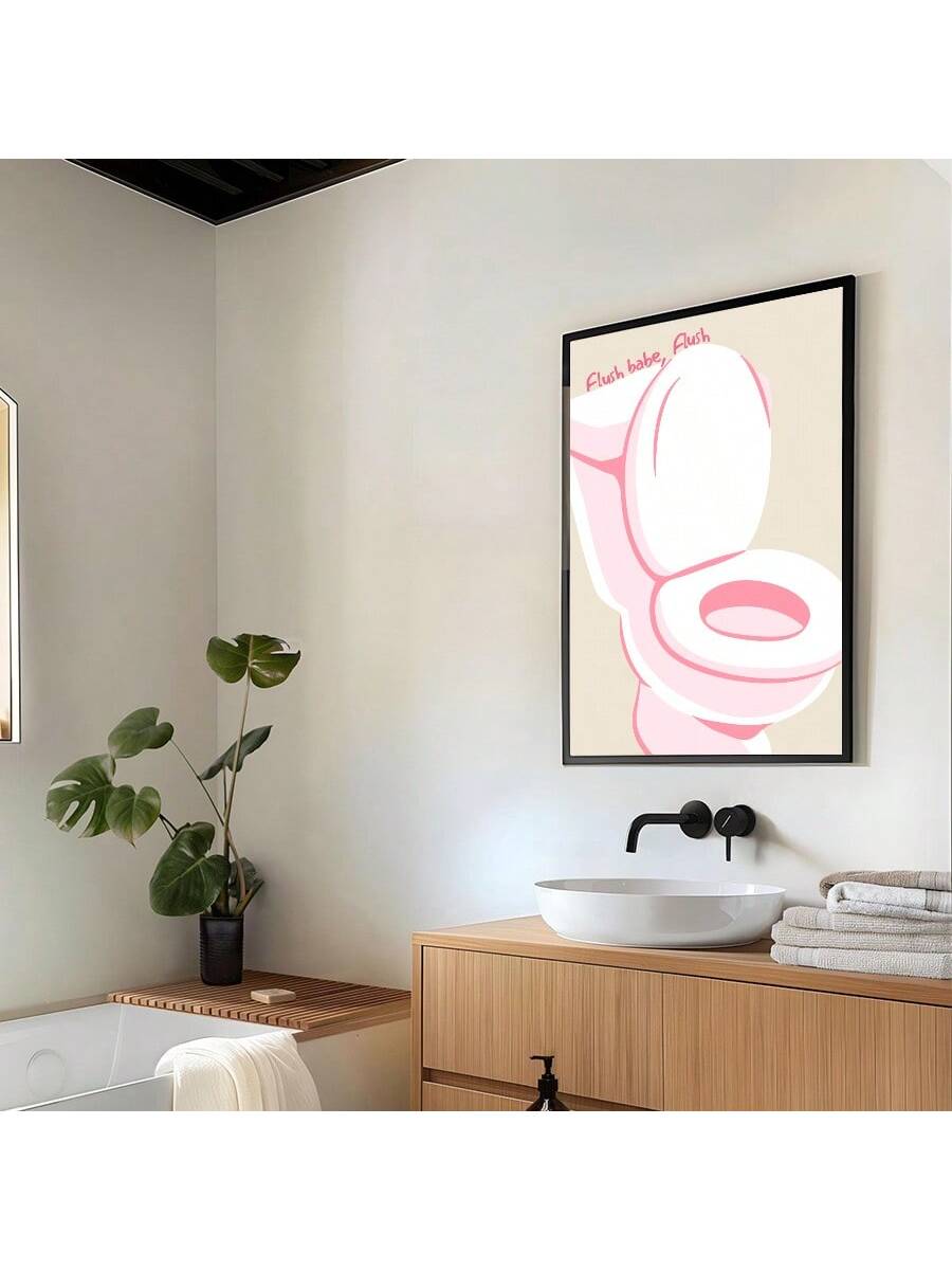 Elevate your bathroom’s style with the Chic Flush Babe Pink Canvas Art, designed to add a sophisticated yet playful touch to feminine spaces. This aesthetic wall decor features a vibrant pink palette that complements girly interiors, creating a fresh and inviting atmosphere. Crafted for easy hanging, it’s an expert choice for those seeking to blend charm and modern design effortlessly. Perfect for enhancing your bathroom’s ambiance with a unique artistic flair.