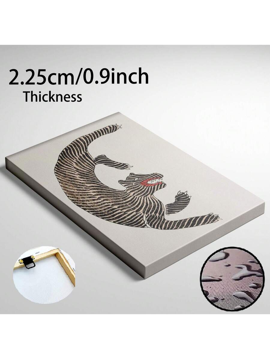 Add a touch of elegance and culture to your home or office with our Vintage Japanese Tiger Framed Poster. This retro animal artwork is the perfect addition to any room, providing a unique and eye-catching focal point. Its sleek black frame adds a touch of sophistication, making it an ideal choice for any decor style.