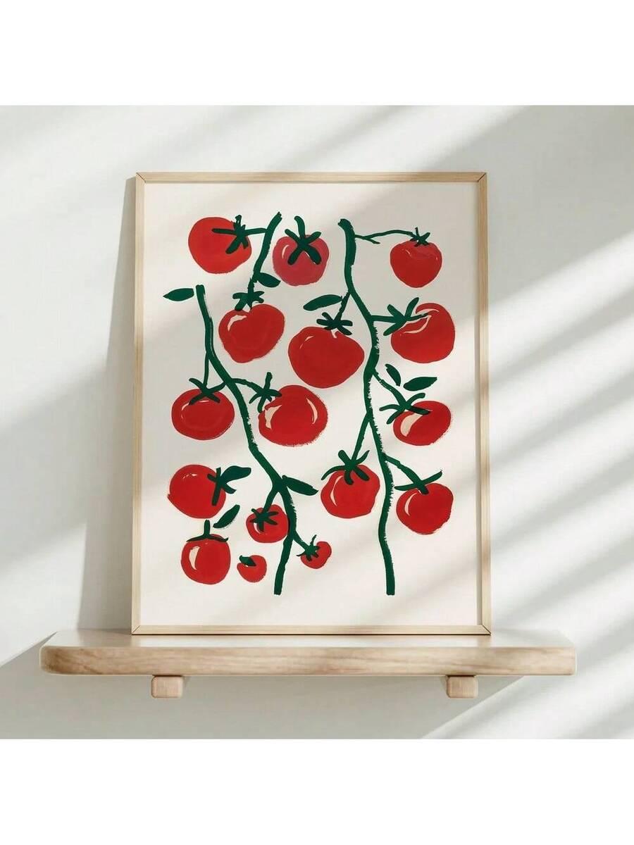 Transform your dining room with this vibrant tomato kitchen wall art that brings fresh, rustic charm to any space. Featuring a striking multicolor graphic design with vintage pastoral aesthetics, this canvas piece works beautifully as either a framed or unframed painting. The waterproof material ensures durability and easy maintenance, making it perfect for kitchen environments. Ideal for eclectic home decor enthusiasts seeking statement-making food-inspired artwork that combines nostalgic appeal with conte