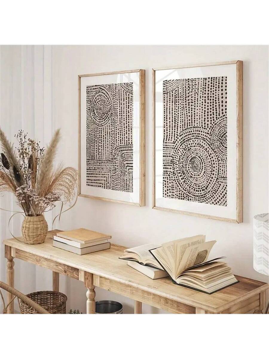Transform your space with these striking beige and black abstract canvas prints. Each piece features modern minimalist design that effortlessly complements contemporary interiors. The waterproof canvas construction ensures durability in any room—from your home office to bathroom. Available framed or unframed, these hanging paintings adapt to your style and wall space. The graphic patterns blend organic plant-inspired elements with bold geometric forms, creating visual interest without overwhelming your déco