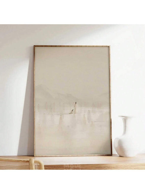 Modern Christian wall art inspired by touching Jesus and the healing power of faith