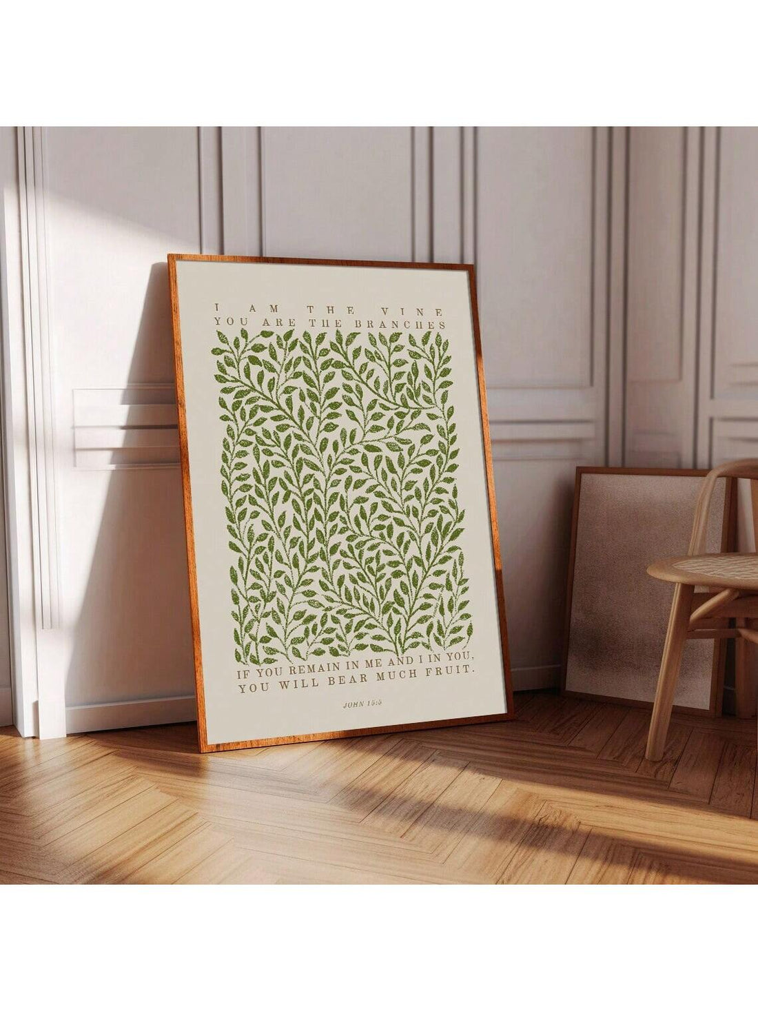 Add an elegant touch to your home with our Boho Christian Wall Art. Featuring a vintage botanical design and a Bible verse, this canvas print is perfect for modern home decoration. Let the combination of nature and faith bring a calming and uplifting atmosphere to any room.