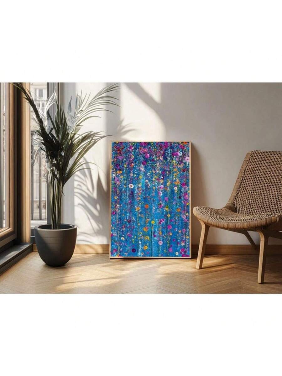 Transform your walls with this captivating bright blue wildflower canvas art. Combining botanical elegance with contemporary geometric patterns, this versatile piece brings natural beauty and modern style to bedrooms, nurseries, or any room craving artistic flair. Crafted on durable, waterproof canvas, it resists moisture and maintains its vibrant colors over time. Choose between framed or unframed options to match your interior aesthetic. Perfect for gifting to nature enthusiasts or anyone seeking distinct