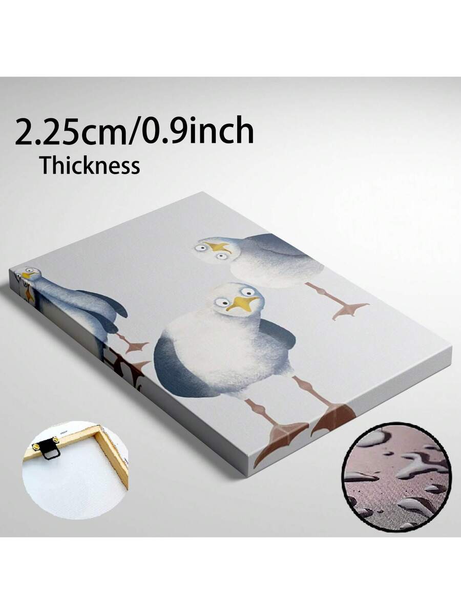 This vibrant canvas art featuring a charming seagull and puppy will bring a touch of holiday cheer to your home, bedroom, or living room. Made with high-quality materials, this wall decor adds a playful and whimsical element to any space. Perfect for animal lovers and those who want to add a pop of color to their walls.