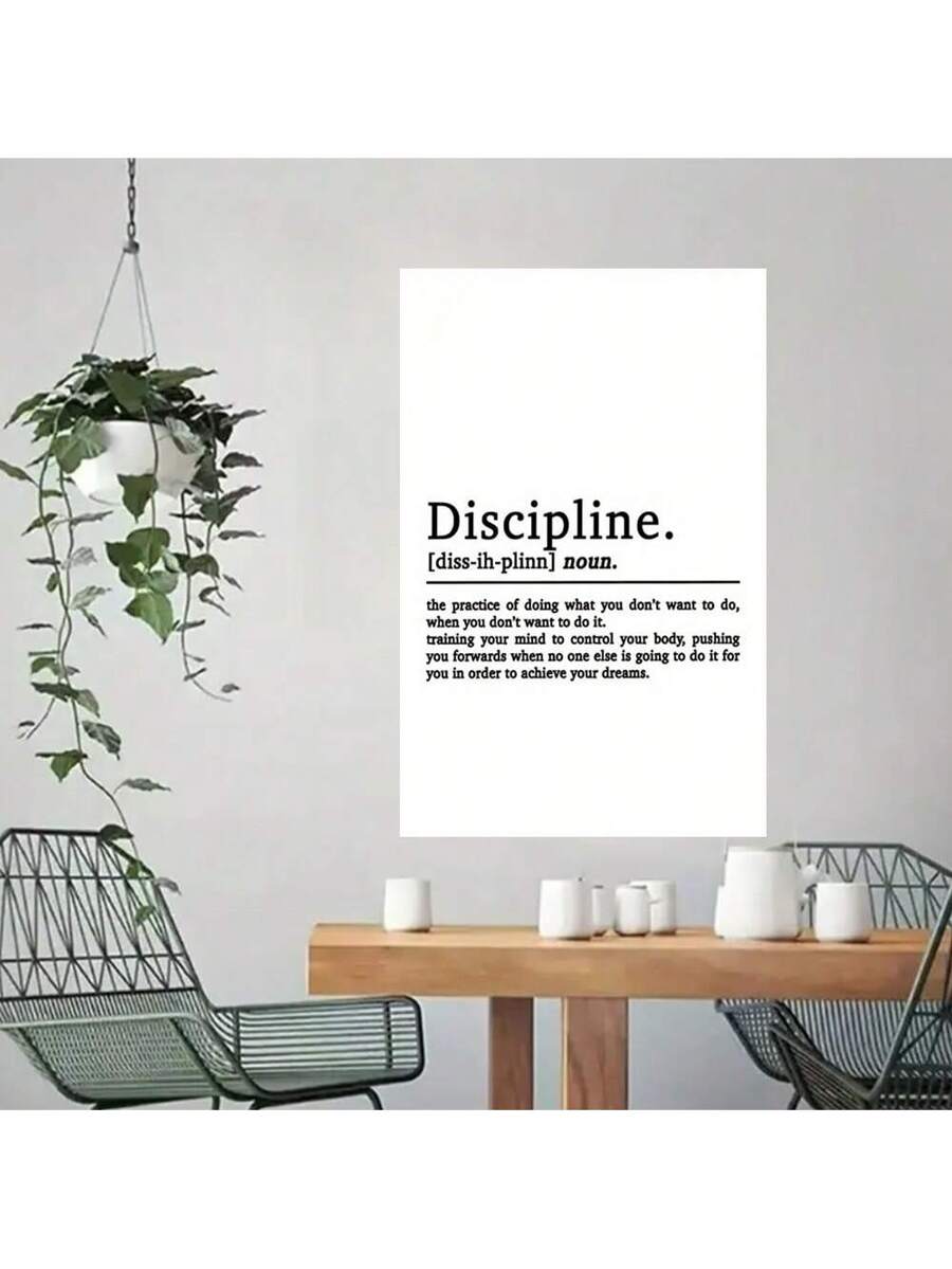 Enhance your workspace with our Motivational Discipline Definition Canvas Poster. Our modern wall art features a motivational discipline definition, perfect for any home or office décor. Stay focused, driven, and disciplined with this stylish and educational piece.