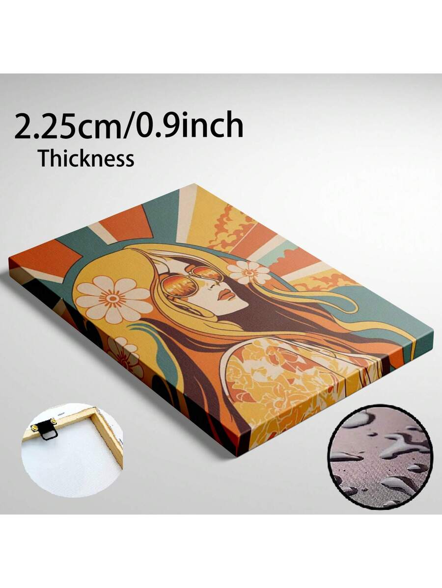 This 70s Retro Framed Woman Canvas Poster is the perfect piece to enhance any home decor and make a unique gift. With its groovy aesthetic and high-quality canvas and frame, it will transport you back to the iconic era of the 1970s. Add a touch of nostalgia to any room with this stylish and timeless wall art.