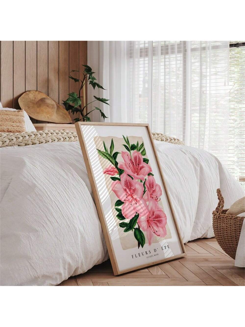 Bring serene botanical elegance into your space with this minimalist pink azalea canvas poster. Featuring soft, muted tones and clean lines, this piece captures the delicate beauty of fresh blooms without overwhelming visual clutter. 