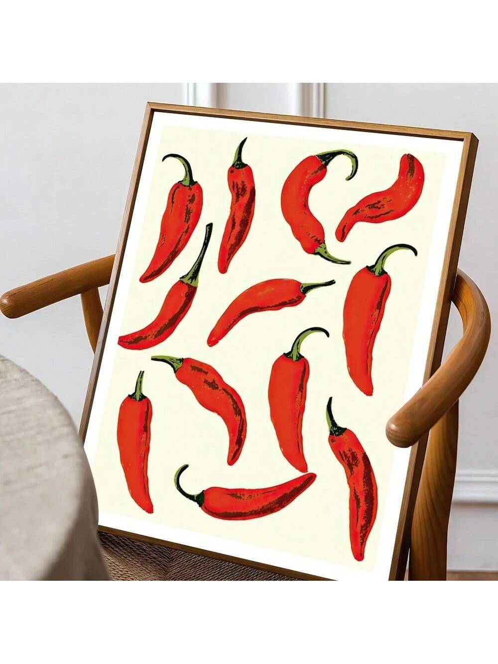 Bring a vibrant retro vibe to your kitchen, cafe, or bar with this Chilli Pattern Poster Art. Featuring a stylish and colorful chili design, this poster adds a playful yet sophisticated touch to any wall. Crafted for easy display, it enhances your space with nostalgic charm while complementing culinary and social settings alike. Perfect for those seeking a unique decorative piece that sparks conversation and elevates the atmosphere.