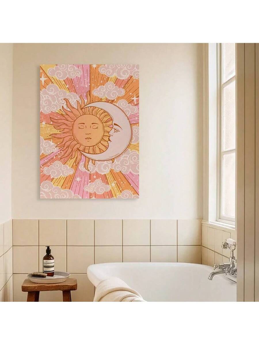 Elevate your home decor with our Vintage 70s Celestial Framed Canvas Poster. Featuring a beautiful Sun and Moon Goddess design, this wall art adds a touch of magic to any room. Its high-quality canvas and elegant frame make it a durable and stylish addition to your witchy aesthetic.
