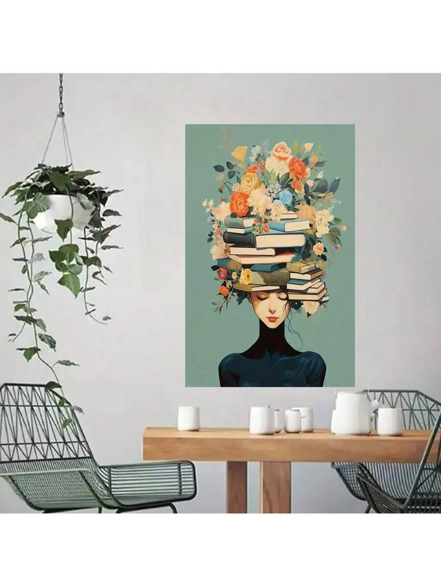 This charming canvas wall art features a beautiful floral crown design that adds a vintage touch to any book lover's space. Made with high-quality materials, this art piece is the perfect addition to your home décor, bringing a touch of elegance and nostalgia.
