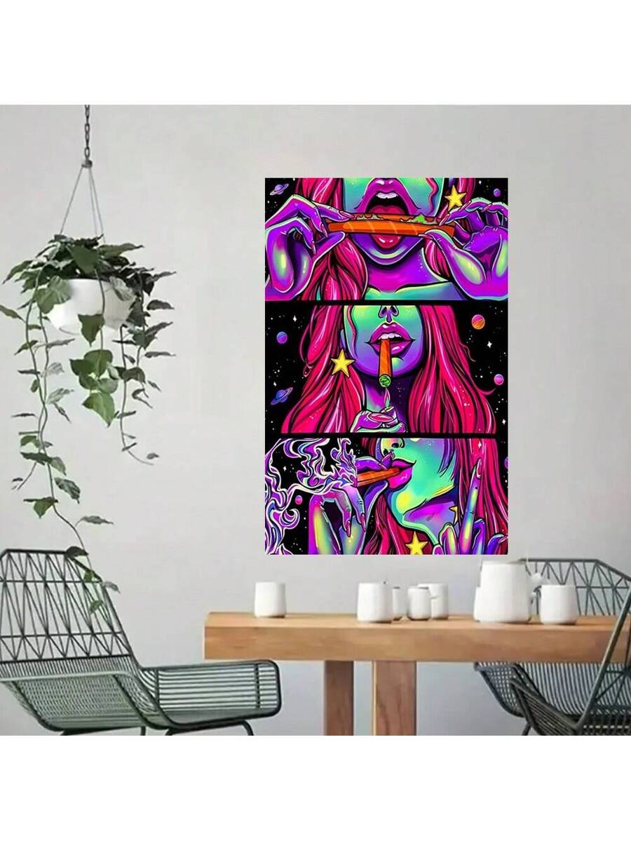 Add a bold and unique touch to your living room or bedroom with our Vibrant Framed Smoking Girl Canvas Art. This eye-catching artwork features a modern design that will elevate any space. Made with high-quality materials, it is sure to add a pop of color and personality to your home decor.