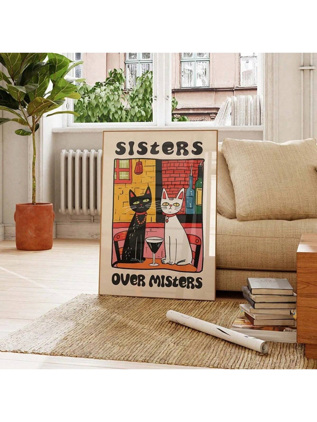 Bring culinary charm to your kitchen with this delightful retro canvas poster featuring a whimsical cat chef. This vintage-inspired artwork combines playful character design with nostalgic aesthetics, making it an ideal statement piece for food lovers and cat enthusiasts alike. The high-quality canvas construction ensures durability and vibrant color retention, while the timeless retro style complements both modern and traditional kitchen décor. Whether you're decorating your own space or searching for a me