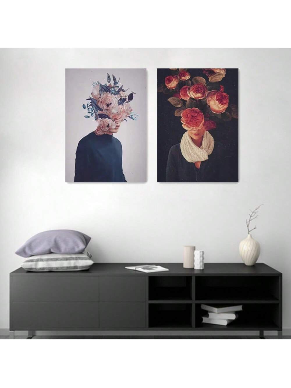 Elevate your living space with this set of two Modern Abstract Flower Face Canvas Art posters. Featuring vibrant multicolor designs, these pieces blend contemporary abstract art with floral and facial elements, creating a unique aesthetic statement. Perfect for adding depth and sophistication to any room, they offer a refined artistic touch that complements modern home decor styles. Crafted to inspire and captivate, these canvases transform your walls into a gallery of expressive, eye-catching art.