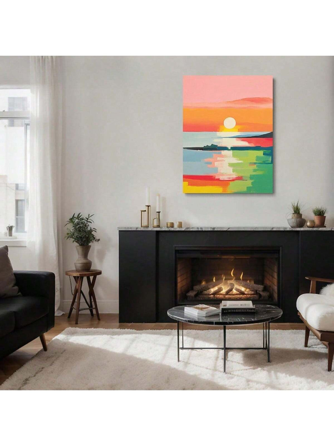 Elevate your living space with this Abstract Sunset Wooden Framed Canvas Art, a sophisticated piece designed to bring warmth and tranquility to any room. The carefully crafted wooden frame complements the rich, muted tones of the sunset-inspired canvas, making it an ideal aesthetic addition for autumn and winter interiors. Its timeless design enhances home ambiance while serving as a thoughtful, stylish gift for seasonal decor enthusiasts. Perfect for creating a cozy, inviting atmosphere throughout the cold