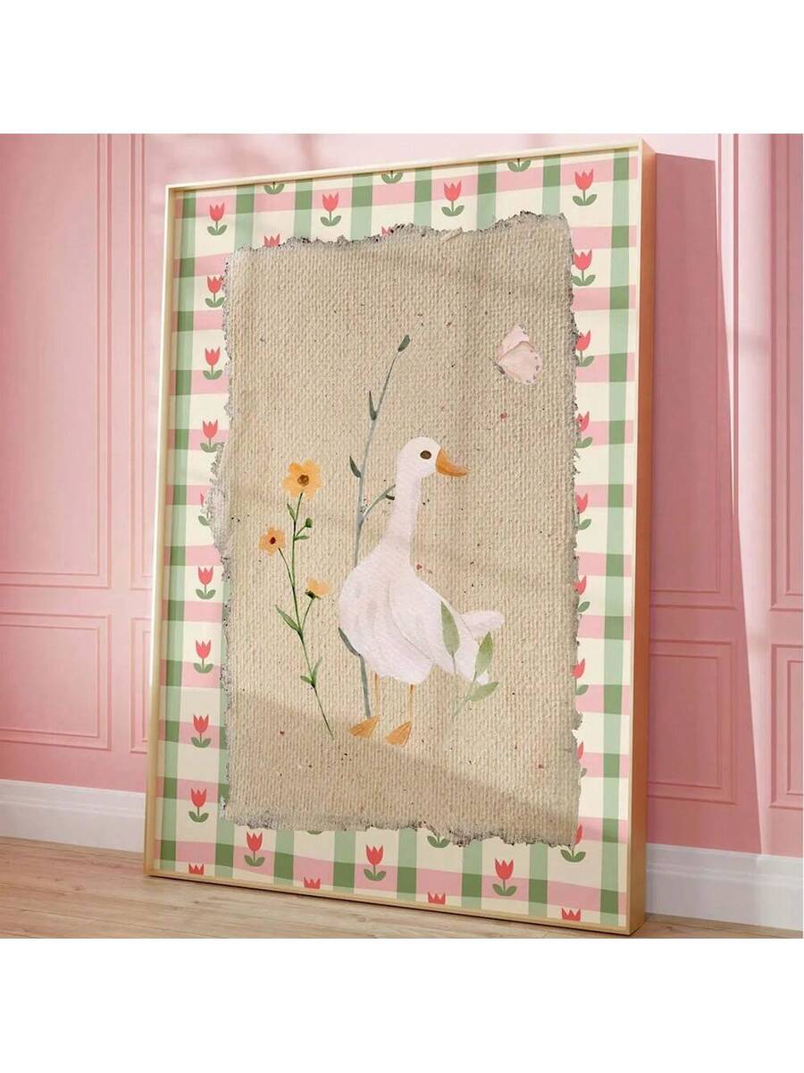 Bring whimsy and charm to any space with this delightful vintage floral silly goose canvas art. Perfect for kids' rooms, playrooms, bedrooms, living rooms, and home offices, this multicolor animal-themed piece adds a playful touch to your décor. The timeless design works beautifully year-round and makes a wonderful gift for any season or celebration. Printed on quality canvas, it's a cheerful way to inspire creativity and imagination in young spaces.