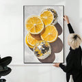 Disco Lemon Canvas Wall Art Maximalist Fruit Poster Kitchen Decor