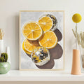 Disco Lemon Canvas Wall Art Maximalist Fruit Poster Kitchen Decor