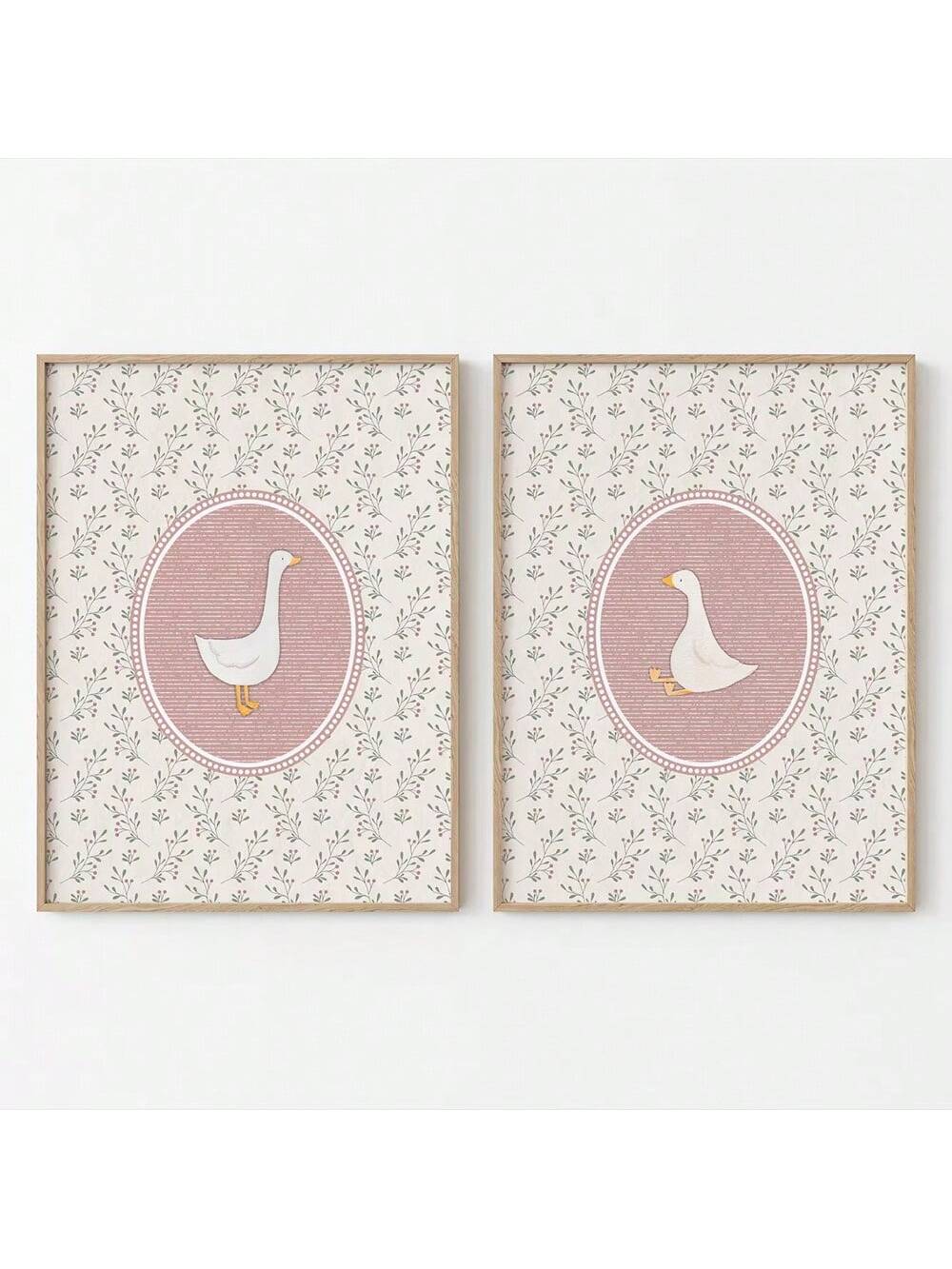 Elevate your child's space with our Cute Pink Silly Goose Canvas Poster Set. These unframed minimalist art pieces feature charming goose designs in soft pink hues that complement any kids' room or playroom décor. The clean, contemporary aesthetic provides visual interest while maintaining a sophisticated look that grows with your child. Expertly printed on quality canvas, these posters offer a simple yet impactful way to personalize your little one's environment.