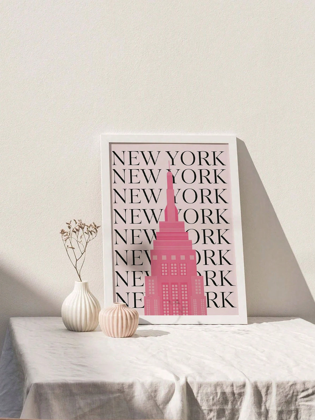 Elevate your space with this sophisticated frameless New York Fashion canvas art poster in elegant pink. Designed for versatility, this modern piece adds a touch of metropolitan chic to living rooms, bedrooms, or dorm spaces. The high-quality canvas construction ensures durability while the contemporary aesthetic complements various interior design styles. Perfect for fashion enthusiasts and New York admirers seeking refined wall decor.