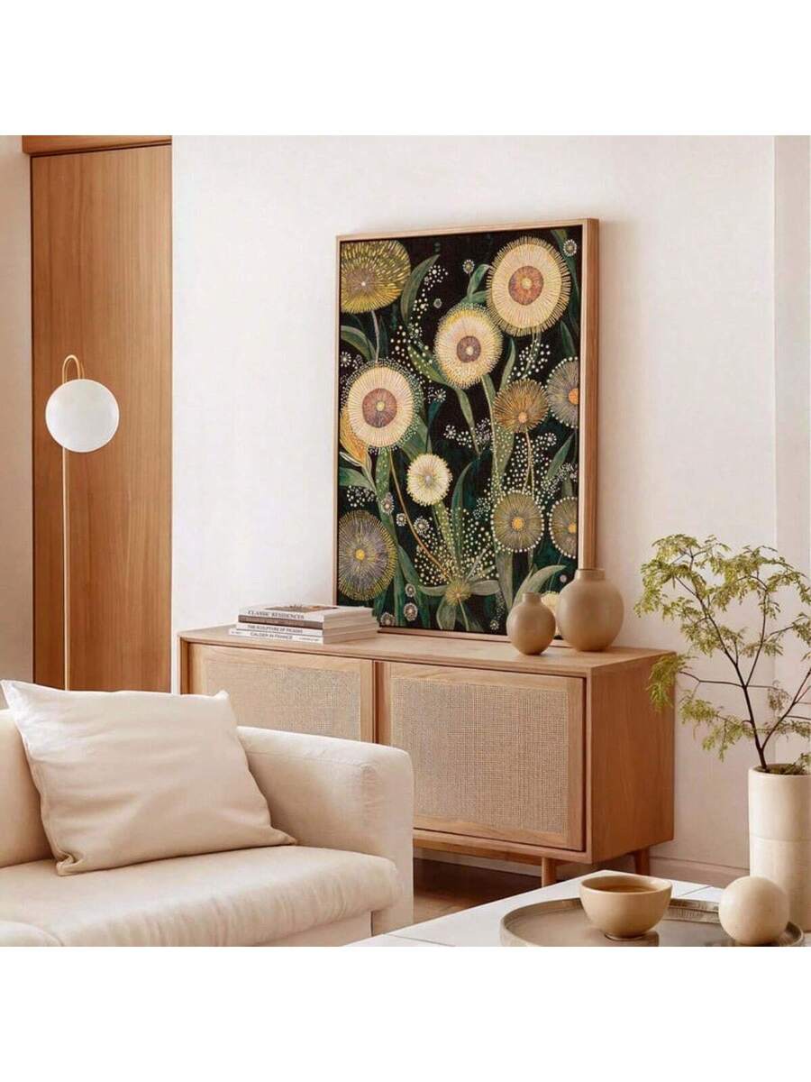Elevate your interior with this captivating dandelion canvas print, where modern design meets botanical elegance. The multicolor palette adds warmth and visual interest to living rooms, bedrooms, and dining spaces alike. Crafted from durable, waterproof canvas material, this artwork resists fading and moisture damage for years of enjoyment. Choose between framed or unframed options to suit your décor preferences and wall space. A sophisticated accent piece that brings nature-inspired beauty and contemporary
