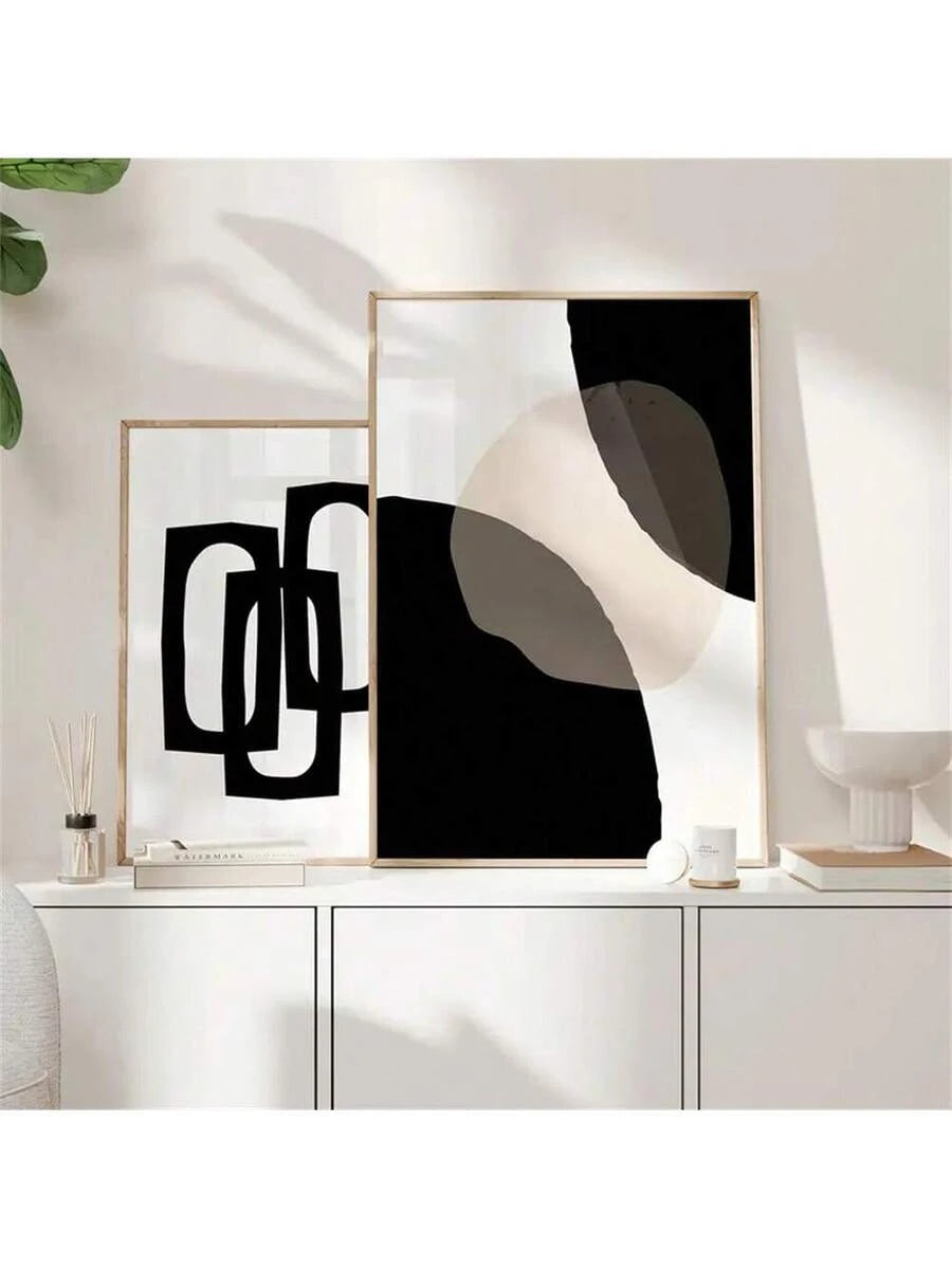 Transform your dining room with striking black and white abstract geometric wall art that brings contemporary sophistication to any space. These modern prints feature bold graphic patterns and clean lines, perfect for creating a focal point above your dining table or accent wall. Available in multiple formats—choose from framed, unframed, or ready-to-hang options to match your décor style. Crafted on premium canvas with waterproof properties, these pieces are durable and easy to maintain, making them ideal 
