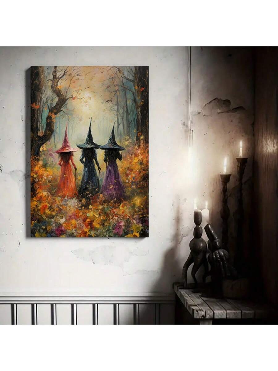 Celebrate the eerie charm of Halloween with this Framed Witch Landscape Canvas Painting. Expertly crafted, it captures a haunting scene featuring a witch against a moody backdrop, perfect for adding atmospheric depth to your home decor. The high-quality canvas and sturdy frame ensure durability, making it an enduring piece that enhances your seasonal ambiance year after year. Ideal for those who appreciate sophisticated spooky art, this painting offers a refined balance of mystery and artistry.