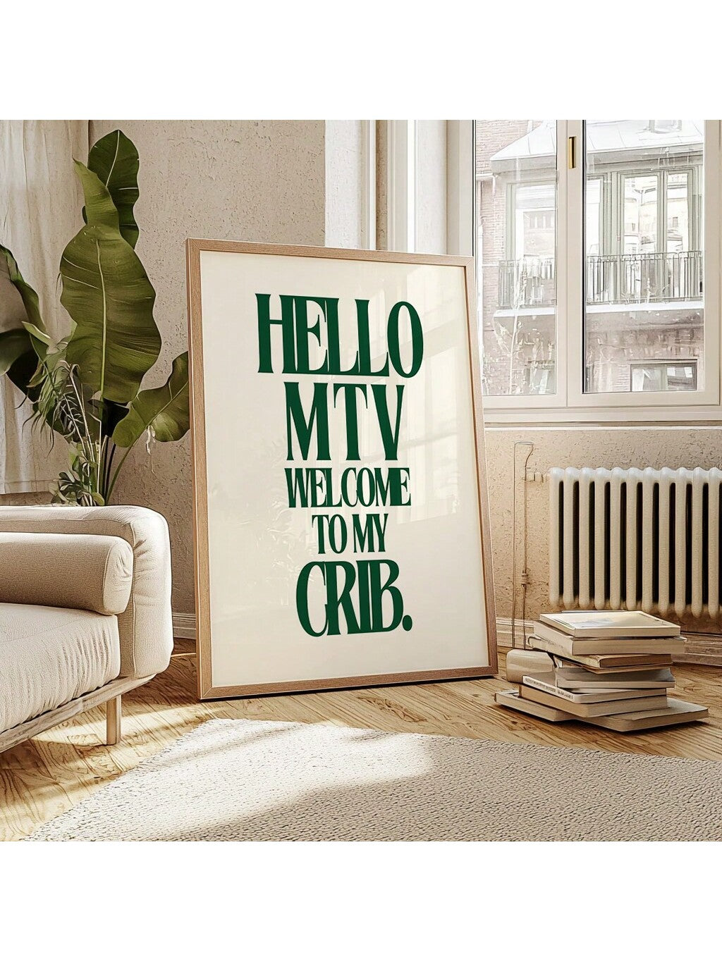 Elevate your living space with the MTV Nostalgia Wall Art in green. This aesthetic typography print captures the iconic MTV vibe, adding a bold, retro touch to your room. Perfect for those who appreciate vintage-inspired decor, it serves as a stylish focal point that complements a modern or eclectic interior. Crafted to infuse character and a sense of pop culture history, it enhances your crib's ambience with effortless cool.